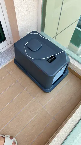 Angju Stainless Steel Covered Cat Litter Box - Large, Grey
