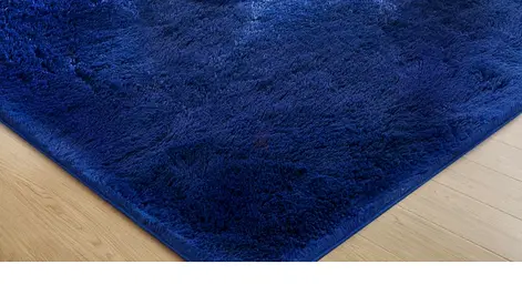 Deep Blue Shaggy Area Rug - Soft Plush, Excellent Condition