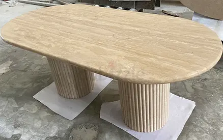 Travertine dining table