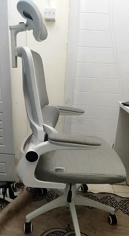 Office Chair with Headrest from Danube Home— Light Grey, Good Condition
