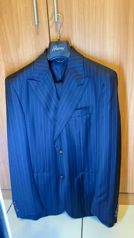 Briomi Men's Navy blue Pinstripe Suit Classic Tailored Blazer and Trousers size 50