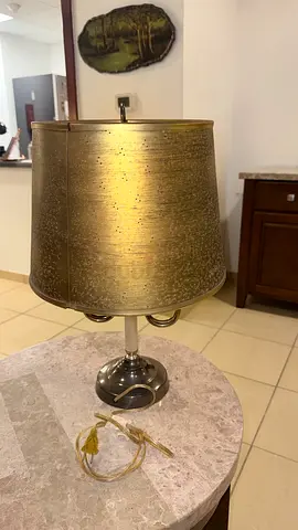 Vintage Brass Table Lamp, Two Arm Bouillotte Style