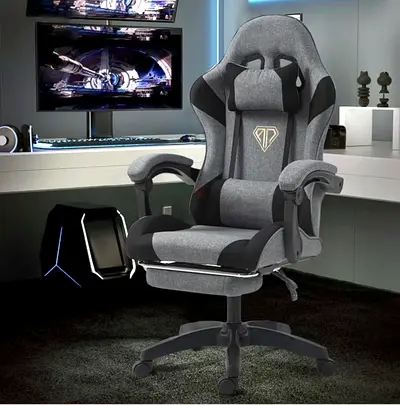 Grey Ergonomic Reclining Office/Gaming Chair with Footrest