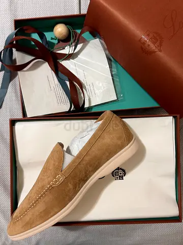 Loro Piana Summer Walk Loafers, Tan Suede, Men's