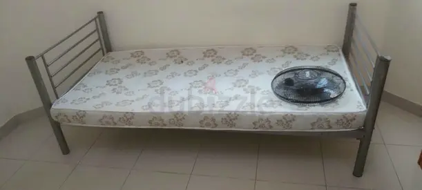 Single metal bed frame with mattress - good condition