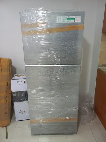 Double-door stainless steel refrigerator (wrapped) - good condition
