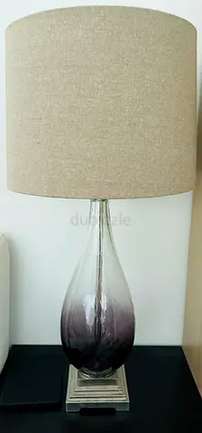 Tall glass table lamp purple Amethyst Rubio