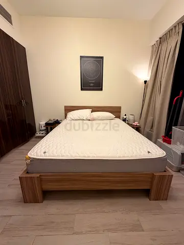 King size bed frame (200x180) + Night tables for sale!
