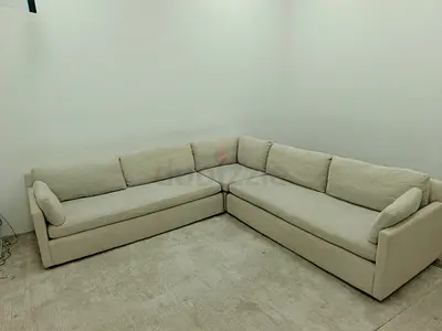 West elm beige color feather 🪶 filled corner sofa