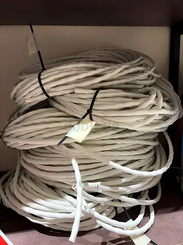Bundle of white Amazon Basics 12-Gauge Audio Speaker Wire Cables - 99.9% Oxygen Free Copper