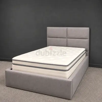 Sleek line design thick twin bed with mattress