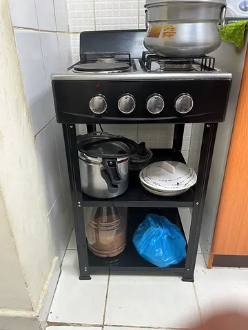 Portable 3-Burner Stainless Steel Hob (Gas + Electric Plate) - Used