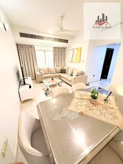 Sharjah, Muwaileh: 2 bedrooms, living room, kitchen, 2 bathrooms, and a balcony. Price: 6,300 (inclu