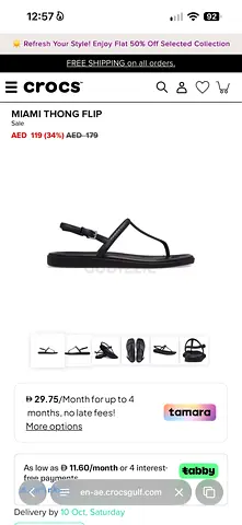 Black Crocs Miami Thong Flip sandals - size available
