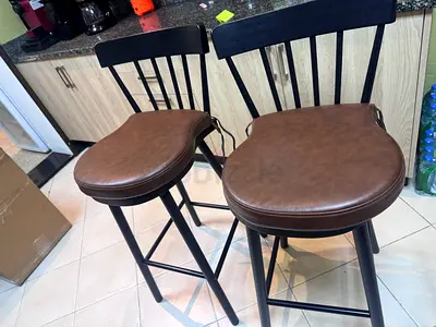 2 black bar chair