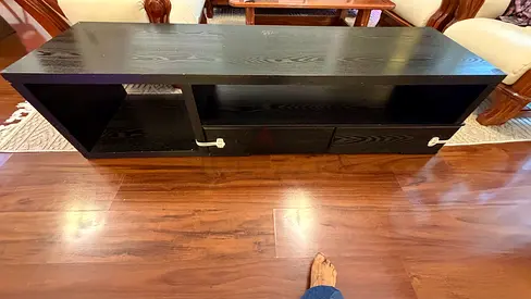 Black Wooden TV Stand / Entertainment Unit with Storage Drawers