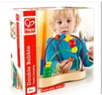 Award Winning Double Bubble Wooden Bead Maze Multicolor, L: 3.5, toy for kids