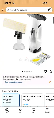 Kärcher WV 2 Plus Battery Window Vacuum Cleaner - Compact, New