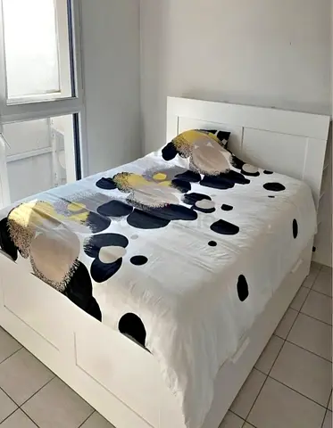 IKEA Brimmness Queen Size Storage Bed Frame with IKEA brand mattress for sale in good condition ………