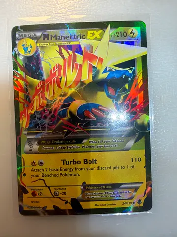 Pokémon M Manectric-EX Full Art Holo Rare Card (Sleeved) - VGC