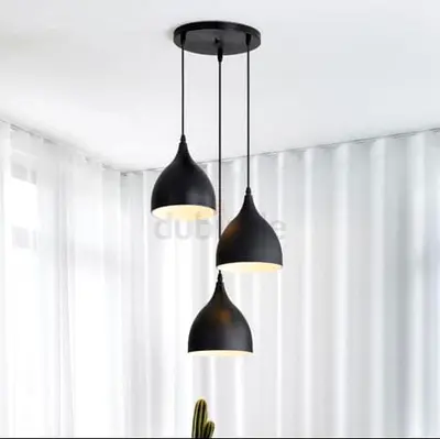 Triple Black Pendant Ceiling Light - Modern Matte Finish