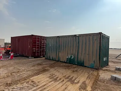 Site office with two containers storage