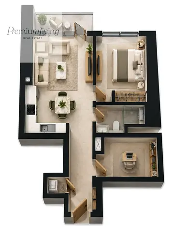 1 BR with STUDY | Lagoon view | High floor| OP