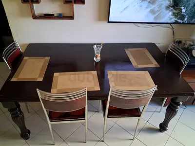 Wooden Dining table with chairs 183cm×106cm