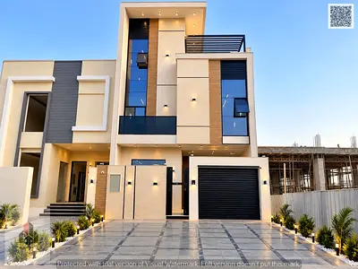 Luxury modern townhouse for sale in Al Helio 1 – Ajman | Two floors plus a roof terrace | Near Safeer Mall | Opposite amenities | Registration and own