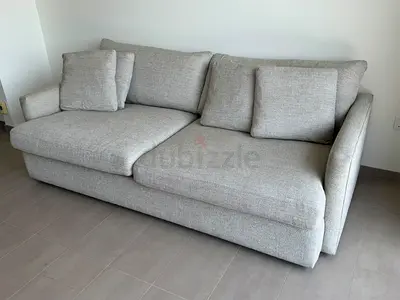 Crate&barrel lounge deep sofa cement colour