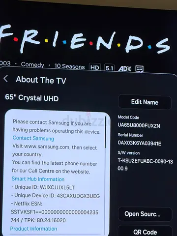 65" Samsung Crystal UHD TV - Good Working Condition
