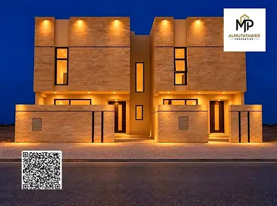 فيلا تصميم سعودي بالحليو | طابقين + روف | شامل الرسوم التسجيل والكهرباء والمياه والمكيفات