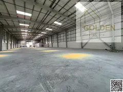 Only AED 35 per Sq. Ft. Annually | Main-Road Warehouse with a Spacious Interlock-Paved Setback, Idea