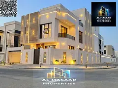 A corner villa featuring a luxurious Saudi design and a prime location directly facing a mosque. It 