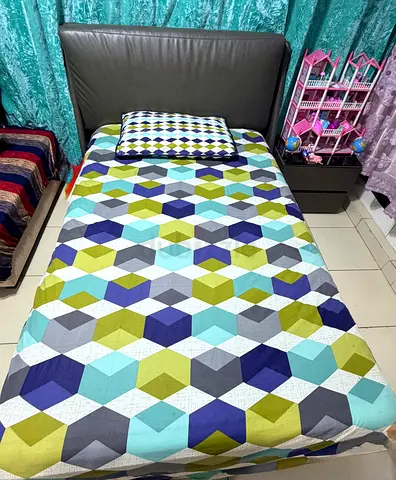 Bed with mattress