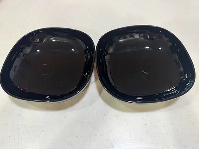 Set of 2 Black Square Serving Plates - Good Condition