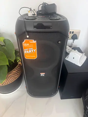 Portable Bluetooth Party Speaker with Built-in Controls - Good Condition