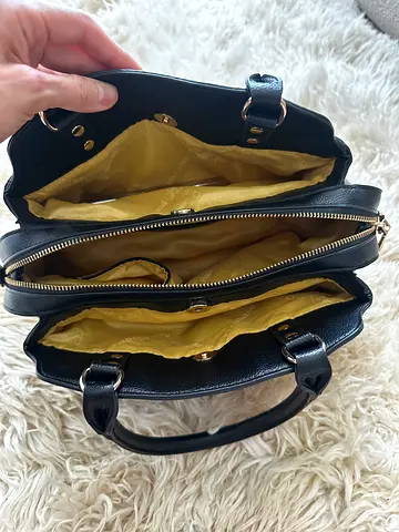 Polo black structured handbag with triple compartments — good used condition