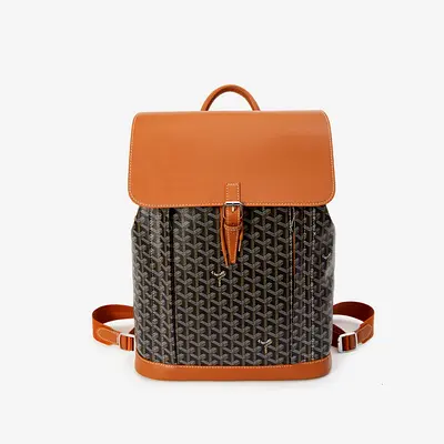 Goyard patterned leather-trim backpack