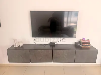 IKEA BESTÅ floating TV unit.