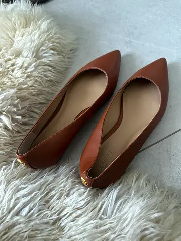 Brown Ballerina leather flats - size 38 Eu  Used Once