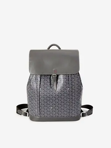 Goyard patterned leather-trim backpack, good condition