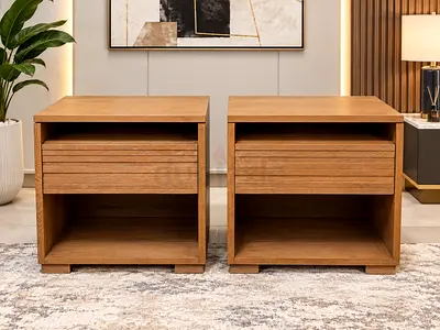 Crate and barrel Wooden Nightstands / Bedside Tables - Modern Design