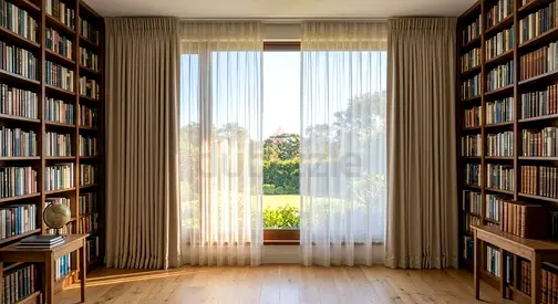 Complete set of Curtuin elegant ceiling to floor, thick non-transparent curtain with the sheer and r