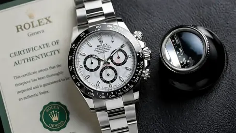 Rolex Daytona stainless steel chronograph with papers