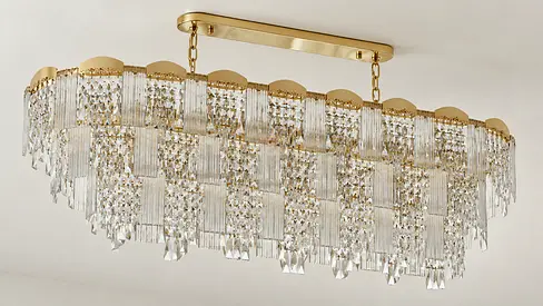 🔥 MOVING SALE! Grand Oval 3-Tier Crystal Chandelier — ONLY 1000 AED!