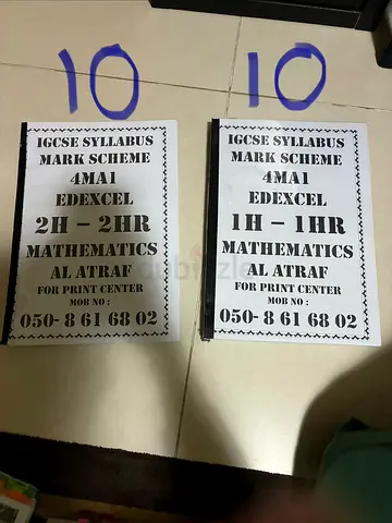 IGCSE Edexcel Maths Marking Scheme Booklets 1 and 2