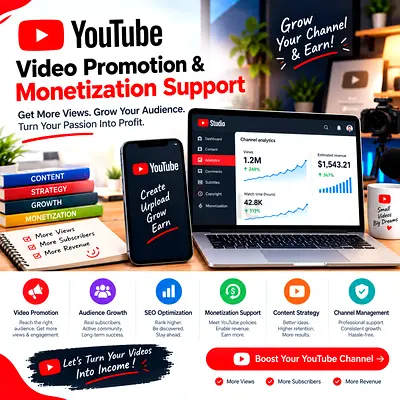 YouTube Video Promotion & Monetization Support