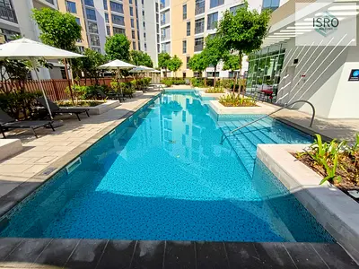 "1 Bedroom, 2 Bathroom, Semi-closed Kitchen, with Balcony, road-facing view, bath tub with stand shower."