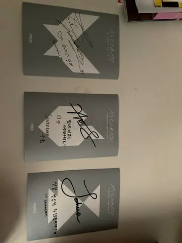 3 signed seventeen postcards (the 8, hoshi, Joshua)